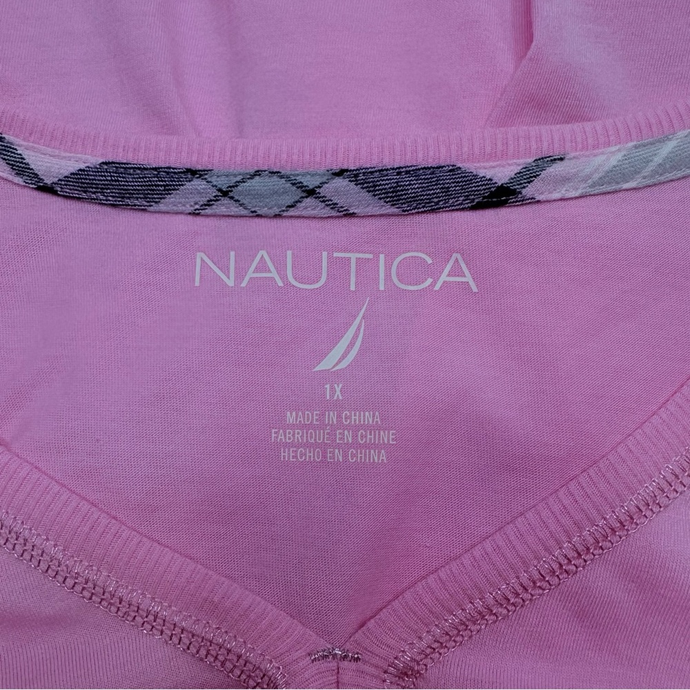 Nautica Light Pink Long Sleeve Tee 1X NWT - Picture 3 of 9